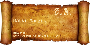 Bátki Margit névjegykártya